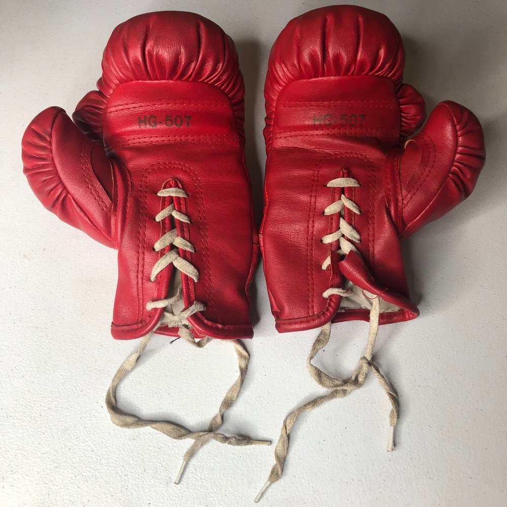 VTG MacGregor Boxing Gloves Adult M Red HG-507 Halloween Leather Lace Training